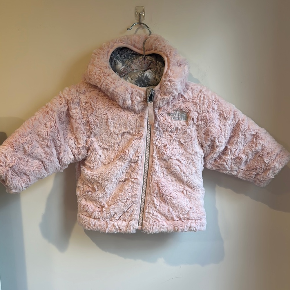 The North Face Pink Fuzzy Hooded Jacket